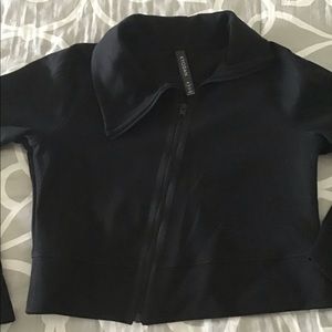 Sweatshirt Jacket Cropped with asymmetrical zipper